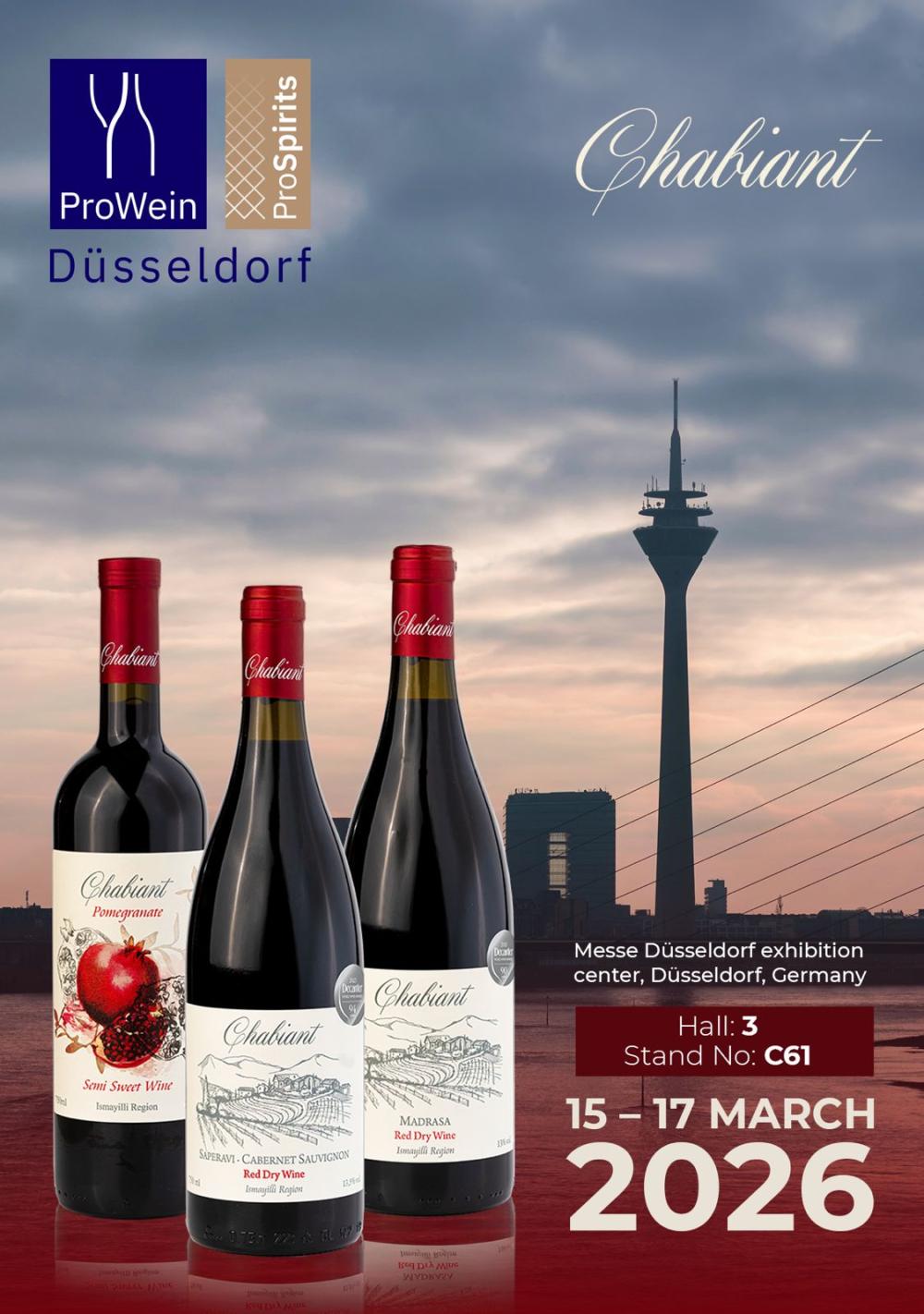 Chabiant şərabları “ProWein” sərgisində iştirak edəcək!